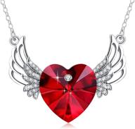 💖 stunning plato h angel wing heart crystals necklace: a sparkling symbol of protection and love, perfect for women and girls - delivered with a delicate jewelry box - ideal mothers christmas gift logo