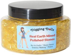 img 1 attached to 🌟 Digging Dolls: Tumbled Dyed Yellow Crystal Chip Stones 2 lbs Gift Jar - Polished Rocks for Crafts, Art, Vase Filler, Decoration, Jewelry Making & More!