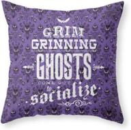 sea girl soft haunted horror mansion: spooky grim grinning ghosts pillow cover for home décor logo