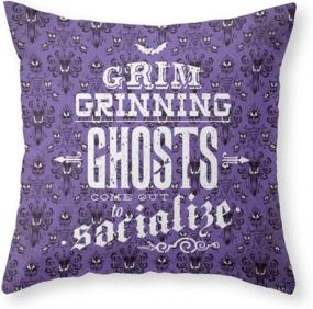 img 1 attached to Sea Girl Soft Haunted Horror Mansion: Spooky Grim Grinning Ghosts Pillow Cover for Home Décor