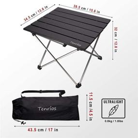 img 3 attached to 🏕️ Convenient Portable Camping Table: Collapsible Beach Table with Aluminum Top, Carry Bag Included - Ideal for Outdoor Cooking, Hiking, Travel, Picnic, RV - Foldable, Sturdy Design in Sleek Black