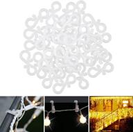 🎄 meetory christmas light clips - 100 mini gutter hanging hooks for outdoor lights on gutters & shingles - weatherproof plastic s hanger hooks for xmas decorations with icicle string lights logo
