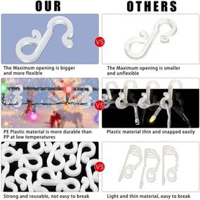img 2 attached to 🎄 Meetory Christmas Light Clips - 100 Mini Gutter Hanging Hooks for Outdoor Lights on Gutters & Shingles - Weatherproof Plastic S Hanger Hooks for Xmas Decorations with Icicle String Lights