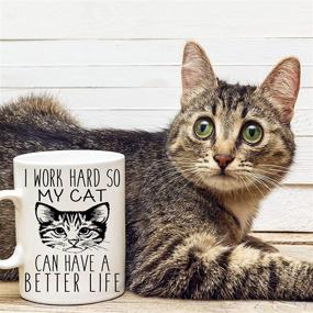 img 2 attached to Funny Cat Mug - White 11 Oz. Coffee Mug for Cat Lovers - Perfect Novelty Gift for Cat-Loving Mom, Dad, Co-Worker, Boss, and Friends by Mad Ink Fashions