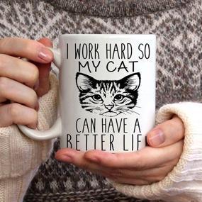 img 1 attached to Funny Cat Mug - White 11 Oz. Coffee Mug for Cat Lovers - Perfect Novelty Gift for Cat-Loving Mom, Dad, Co-Worker, Boss, and Friends by Mad Ink Fashions