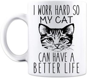 img 3 attached to Funny Cat Mug - White 11 Oz. Coffee Mug for Cat Lovers - Perfect Novelty Gift for Cat-Loving Mom, Dad, Co-Worker, Boss, and Friends by Mad Ink Fashions