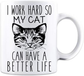 img 4 attached to Funny Cat Mug - White 11 Oz. Coffee Mug for Cat Lovers - Perfect Novelty Gift for Cat-Loving Mom, Dad, Co-Worker, Boss, and Friends by Mad Ink Fashions