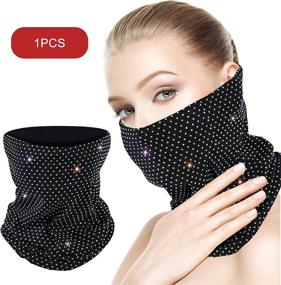 img 3 attached to 💎 Bling Balaclavas Neck Gaiter Face Mask for Men and Women - Sun Dust Protection Cloth Masks, Bandana Washable Face Cover