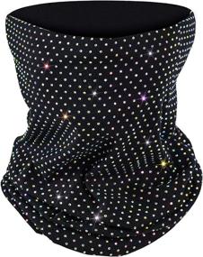 img 4 attached to 💎 Bling Balaclavas Neck Gaiter Face Mask for Men and Women - Sun Dust Protection Cloth Masks, Bandana Washable Face Cover