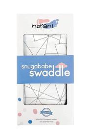 img 1 attached to Organic Cotton Baby Swaddle Blanket with Arm Inserts - Norani 👶 Baby Snugababe, 0-3 Months, Geometric Print, Unisex, Newborn and Infant Sleep Blanket