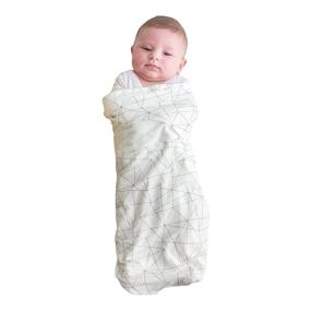 img 4 attached to Organic Cotton Baby Swaddle Blanket with Arm Inserts - Norani 👶 Baby Snugababe, 0-3 Months, Geometric Print, Unisex, Newborn and Infant Sleep Blanket