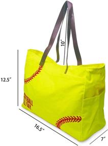 img 3 attached to Baseball Handbag Oversize Casual Embroidery Women's Handbags & Wallets