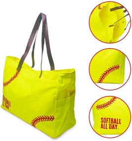 img 2 attached to Baseball Handbag Oversize Casual Embroidery Women's Handbags & Wallets