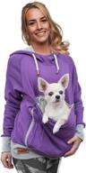 👚 convenient small pet carrier sweatshirt with kangaroo pocket – no-ears design for women логотип