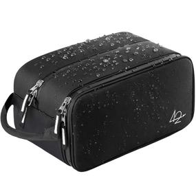 img 4 attached to Durable Nylon Toiletry Bag Dopp Kit - Waterproof Shower Cosmetic Organizer for Men and Women - Travel Shaving Kit Bag