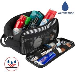 img 3 attached to Durable Nylon Toiletry Bag Dopp Kit - Waterproof Shower Cosmetic Organizer for Men and Women - Travel Shaving Kit Bag