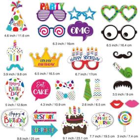 img 2 attached to 🎉 Vibrant Birthday Photo Booth Props Kit: 30 Colorful Funny Birthday Theme Props with Glue, Sticks & Craft Cut Outs - Perfect for Party Celebration Decorations!