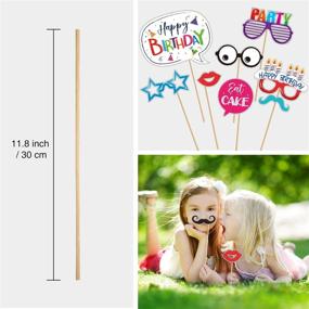 img 1 attached to 🎉 Vibrant Birthday Photo Booth Props Kit: 30 Colorful Funny Birthday Theme Props with Glue, Sticks & Craft Cut Outs - Perfect for Party Celebration Decorations!