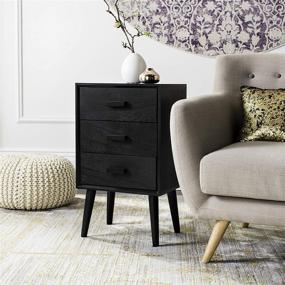 img 4 attached to 📦 Safavieh Home Pomona Contemporary Black 3-drawer Chest