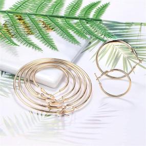 img 1 attached to Finrezio 30Pairs Hoop Earrings Set: Stylish Circle Earrings in Gold, Silver, and Rose Gold Tone - Trendy Fashion Jewelry for Women and Girls