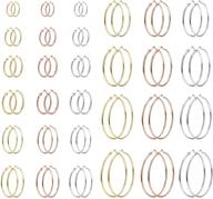 finrezio 30pairs hoop earrings set: stylish circle earrings in gold, silver, and rose gold tone - trendy fashion jewelry for women and girls logo