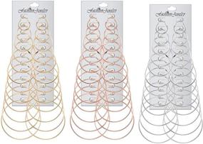 img 3 attached to Finrezio 30Pairs Hoop Earrings Set: Stylish Circle Earrings in Gold, Silver, and Rose Gold Tone - Trendy Fashion Jewelry for Women and Girls