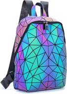 🎒 reflective geometric holographic backpacks with irredescent finish logo