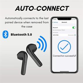 img 1 attached to 🎧 VIETA PRO IT 2021 Upgraded True Wireless Bluetooth 5.0 Earbuds with Charging Case - Ultra-Compact, IPX4 Sweat & Water Resistant, Hi-Fi Stereo, Dual Master, Half in-Ear Earphones - Black for Office, Home, and Sports