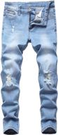 lanscadran boy's skinny fit ripped distressed stretch fashion denim jeans pants: trendy & comfortable choice for boys logo