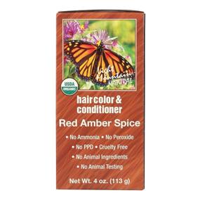 img 3 attached to Organic Hair Color & Conditioner Red Amber Spice, 4 Oz by Light Mountain