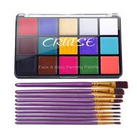 ucanbe cruise face body paint set: 15-color makeup palette with 10 professional brushes for halloween and cosplay parties logo