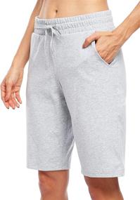 img 3 attached to 🩳 Willit Women's 10" Bermuda Shorts: Comfy Cotton Long Jersey Shorts for Yoga, Workouts, and Lounging, with Pockets