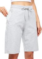 🩳 willit women's 10" bermuda shorts: comfy cotton long jersey shorts for yoga, workouts, and lounging, with pockets логотип