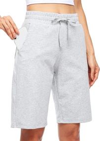 img 4 attached to 🩳 Willit Women's 10" Bermuda Shorts: Comfy Cotton Long Jersey Shorts for Yoga, Workouts, and Lounging, with Pockets