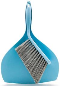 img 4 attached to Blue Small Dustpan and Brush Set - Ideal for Desk, Home, and Kitchen
