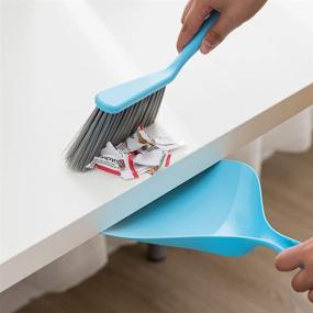 img 3 attached to Blue Small Dustpan and Brush Set - Ideal for Desk, Home, and Kitchen