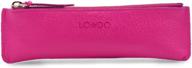 londo zippered genuine leather pen and pencil case (pink) logo