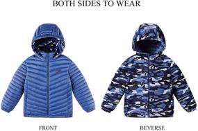 img 2 attached to 🧥 Kids QLZ Boys Down Coat Puffer Jacket - Double-Sided Camouflage, Ages 4-15