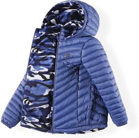 img 4 attached to 🧥 Kids QLZ Boys Down Coat Puffer Jacket - Double-Sided Camouflage, Ages 4-15