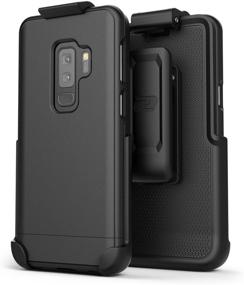 img 4 attached to 📱 Samsung Galaxy S9 Plus Belt Case, Encased SlimShield Series Protective Grip Holster Clip Case for Galaxy S9+ (2018 Release) - Smooth Black