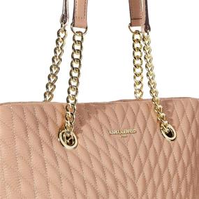 img 2 attached to 💼 Stylishly Chic: Karl Lagerfeld Paris Karolina Chain Tote - The Perfect Blend of Fashion and Function