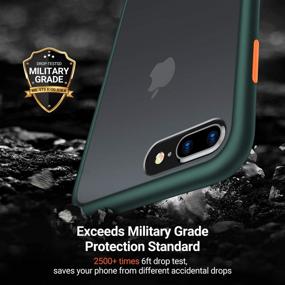 img 3 attached to TORRAS Shockproof iPhone 8 Plus/7 Plus Case - Military Grade Protection, Delicate Touch, Translucent Matte Finish (Green)