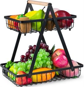 img 4 attached to 🍎 Optimize your Kitchen Storage with BUSKYI 2-Tier Fruit Basket