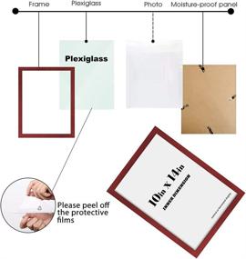 img 3 attached to 🖼️ Red Wall Hanging Wood Picture Frames – 10x14 inch Diamond Painting Frames for Grandad Photo Frame, Baby Scan Picture Frames – Ideal for Family Walls Decoration, Anniversary, Wedding, Christmas, Baby Shower, and Housewarming