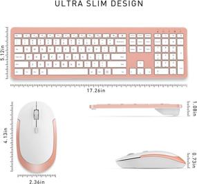 img 1 attached to Wireless Keyboard And Mouse Combo - Full Size Slim Thin Wireless Keyboard Mouse With Numeric Keypad 2