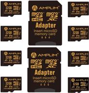 📷 amplim 32gb microsd card, 8 pack with adapter - microsdhc class 10 uhs-i u1 v10 tf extreme high speed for nintendo switch, gopro hero, raspberry pi, galaxy phone, camera, tablet, pc logo
