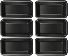 img 4 attached to Lawei 6-Piece Non-Stick Mini Loaf Pan - 3.5 x 6 Inch Carbon Steel Bread and Toast Mold Set