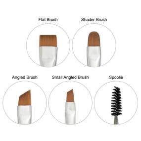 img 2 attached to 🖌️ BENLILY 4 Piece Eyebrow Brushes Set Eyeliner Grooming Kit - Angled, Flat, Shader, and Spoolie Brushes