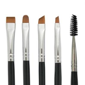 img 3 attached to 🖌️ BENLILY 4 Piece Eyebrow Brushes Set Eyeliner Grooming Kit - Angled, Flat, Shader, and Spoolie Brushes