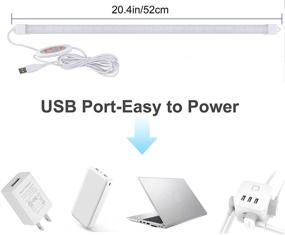 img 2 attached to 🔌 Enhance Your Space with 20.5 Inch Plug-in LED Under Cabinet Lighting - Super Slim, Dimmable, & Memory Function! Perfect for Kitchen, Closet, and Cupboard - 3 Color Temperature Options!